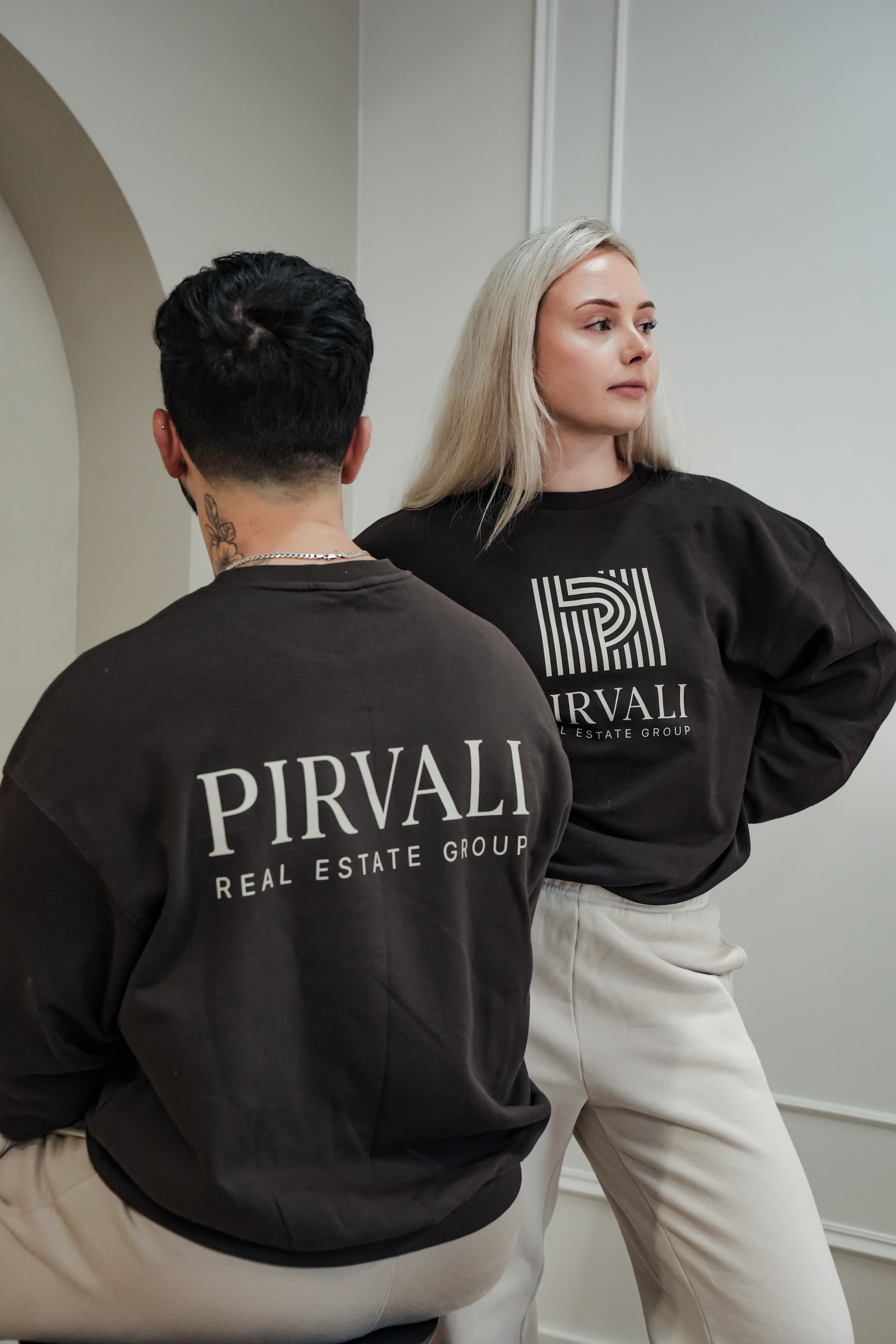 Team in branded merch